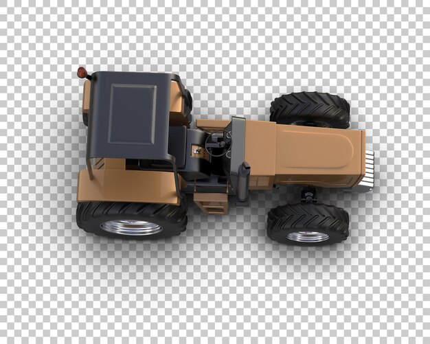 Ilustración de representación 3D del tractor aislado en el fondo