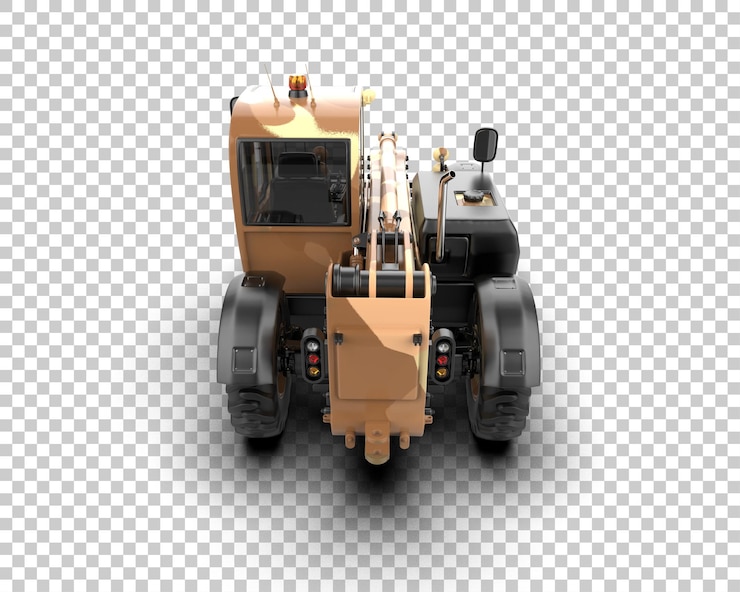 PSD ilustración de representación 3d del tractor aislado en el fondo