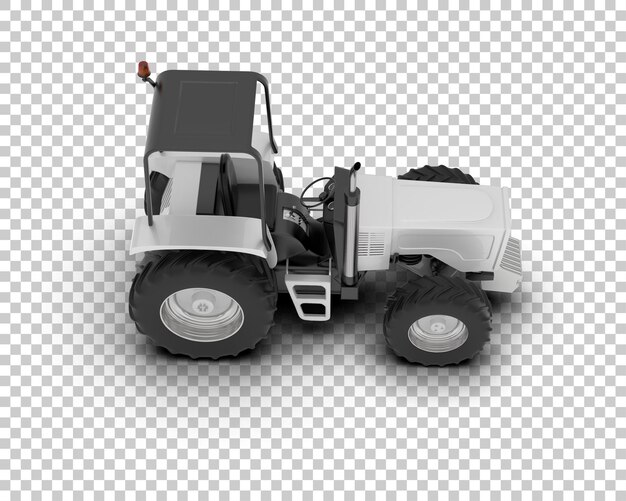 Ilustración de representación 3D del tractor aislado en el fondo