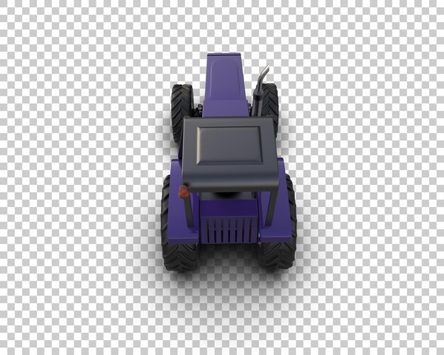 Ilustración de representación 3D del tractor aislado en el fondo