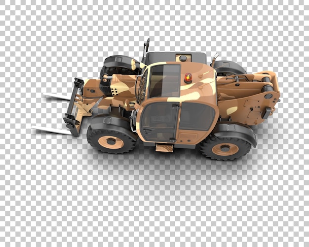 Ilustración de representación 3D del tractor aislado en el fondo
