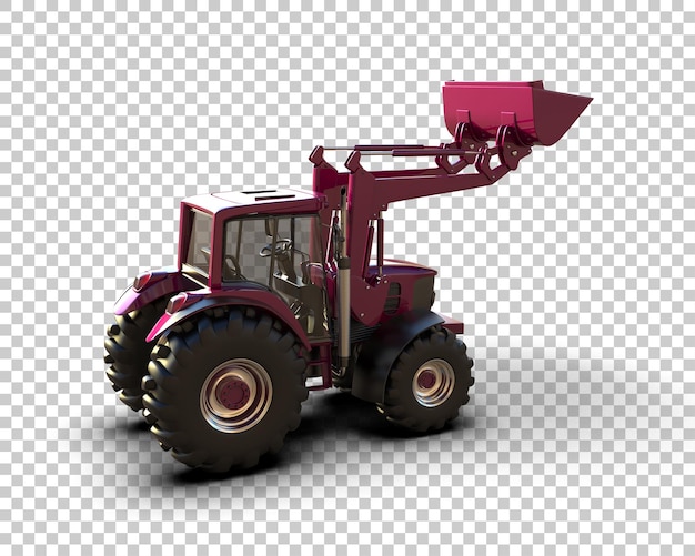 Ilustración de representación 3D del tractor aislado en el fondo