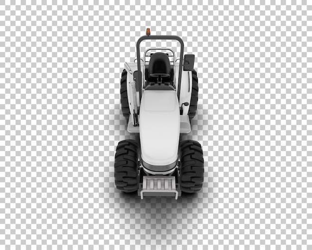 Ilustración de representación 3D del tractor aislado en el fondo