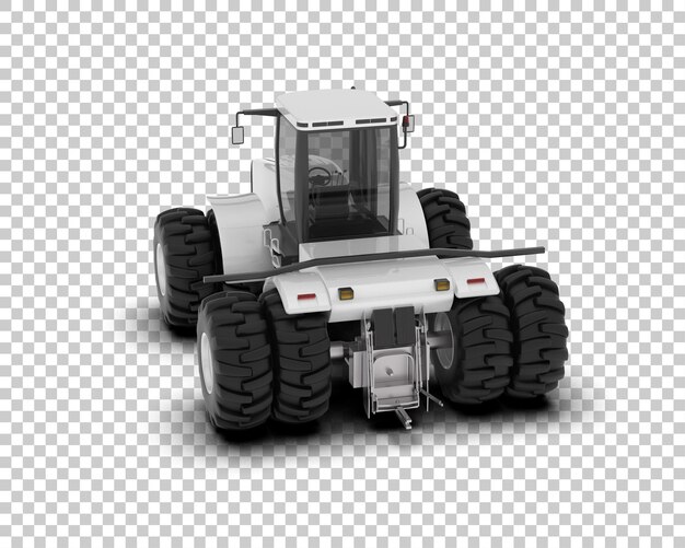 Ilustración de representación 3D del tractor aislado en el fondo