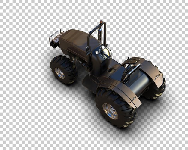 Ilustración de representación 3D del tractor aislado en el fondo