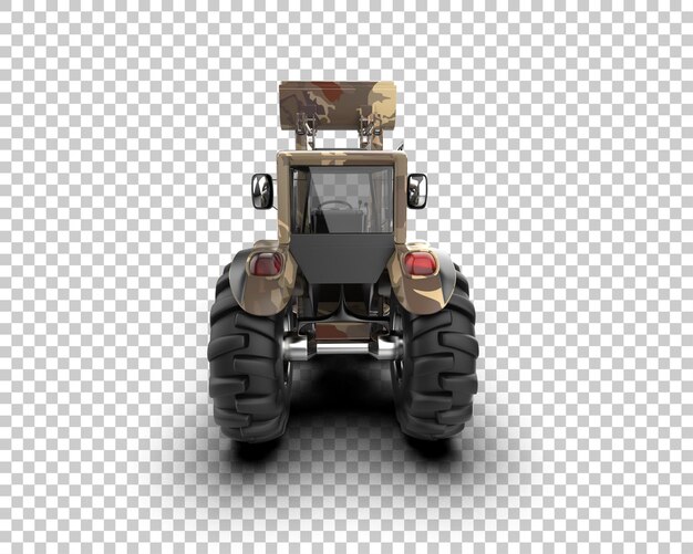 Ilustración de representación 3D del tractor aislado en el fondo