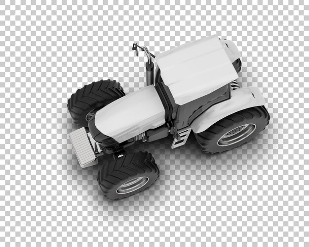Ilustración de representación 3D del tractor aislado en el fondo