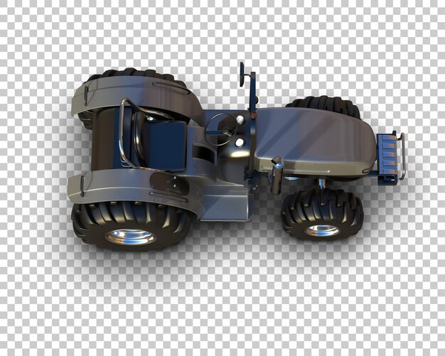 Ilustración de representación 3D del tractor aislado en el fondo