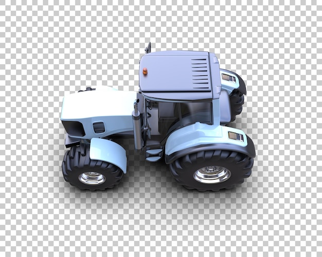 Ilustración de representación 3D del tractor aislado en el fondo