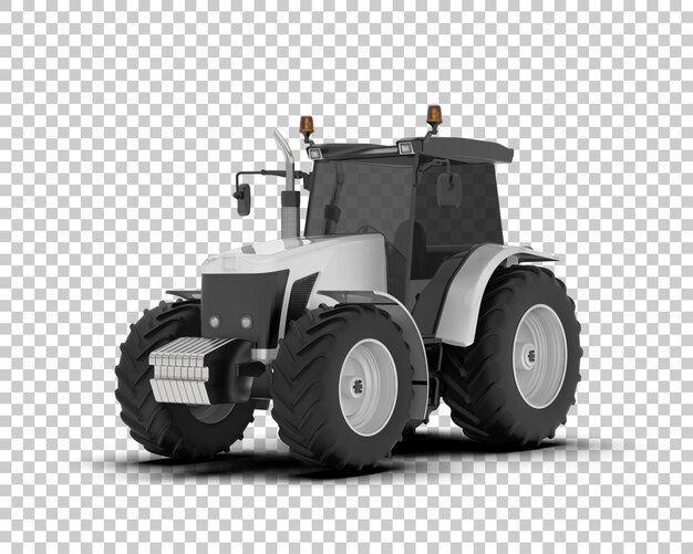 Ilustración de representación 3D del tractor aislado en el fondo