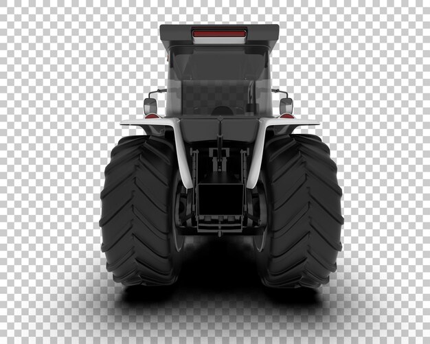 Ilustración de representación 3D del tractor aislado en el fondo