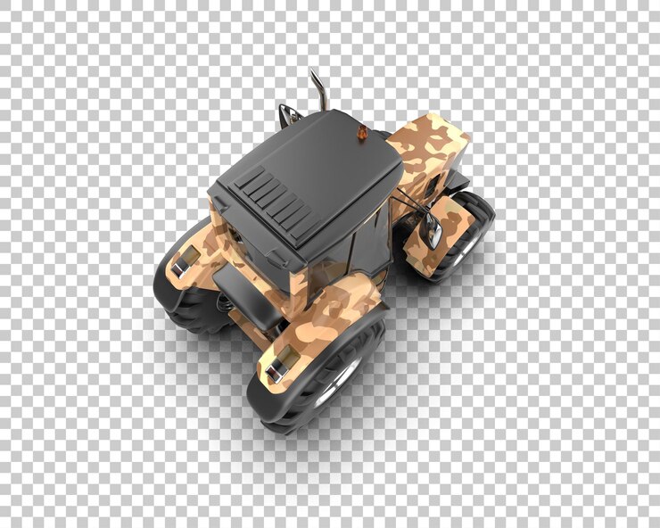 PSD ilustración de representación 3d del tractor aislado en el fondo