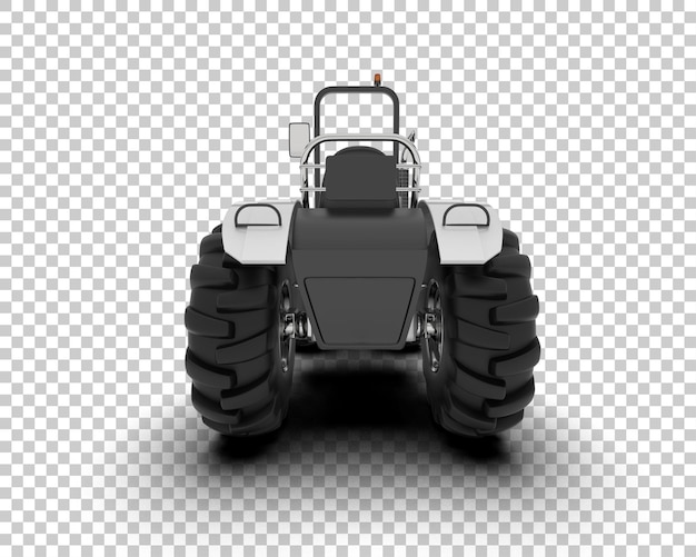 Ilustración de representación 3D del tractor aislado en el fondo