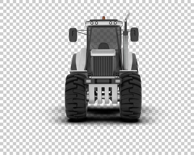 Ilustración de representación 3D del tractor aislado en el fondo