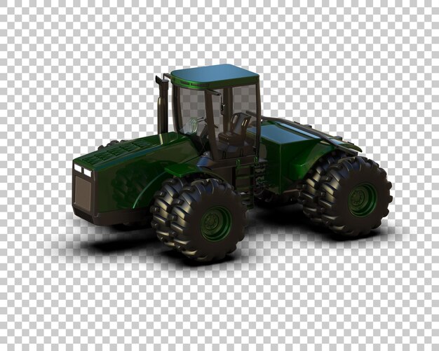 Ilustración de representación 3D del tractor aislado en el fondo