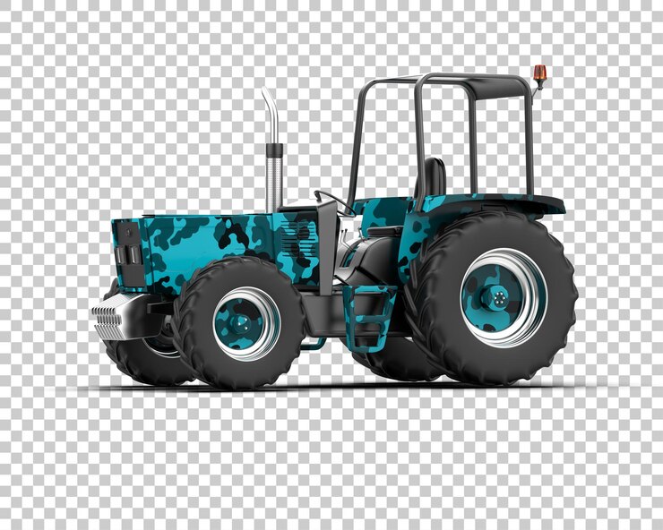 PSD ilustración de representación 3d del tractor aislado en el fondo