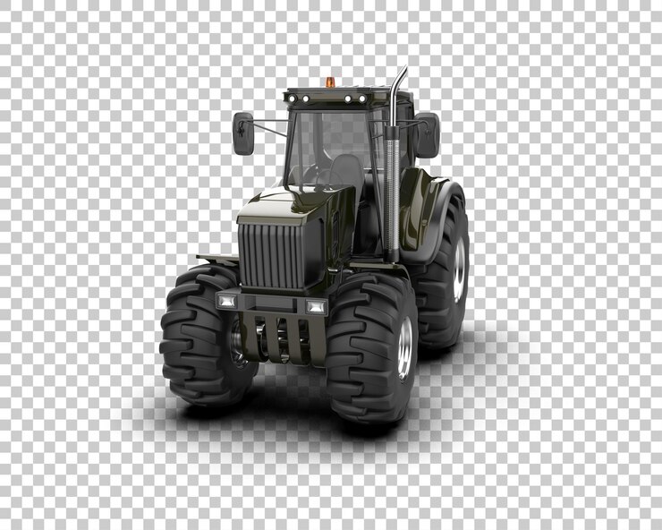 PSD ilustración de representación 3d del tractor aislado en el fondo