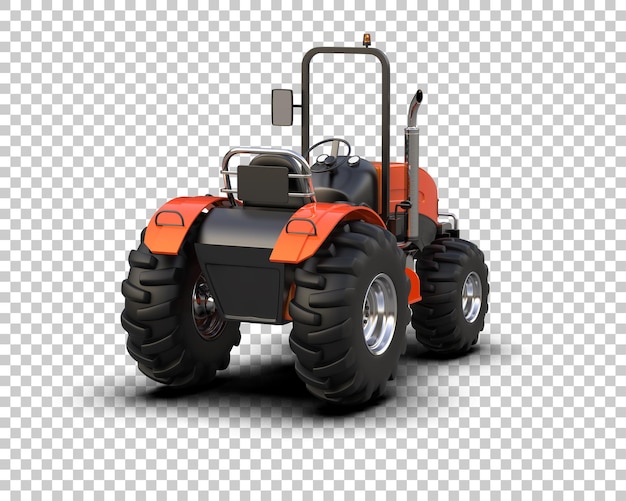 Ilustración de representación 3D del tractor aislado en el fondo