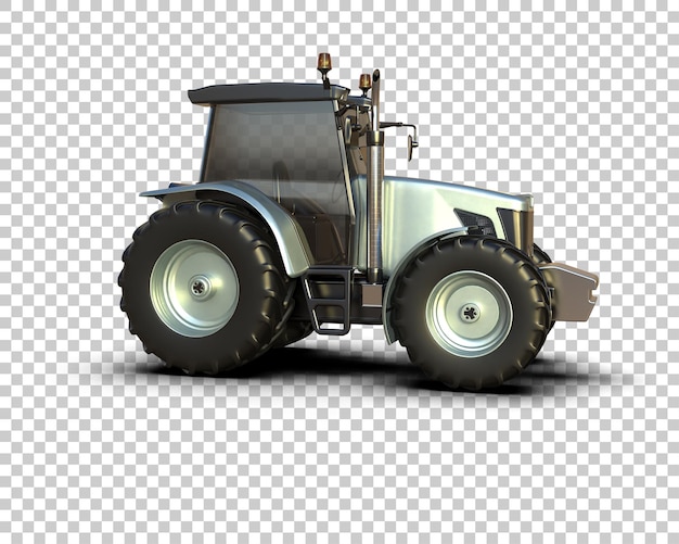 Ilustración de representación 3D del tractor aislado en el fondo