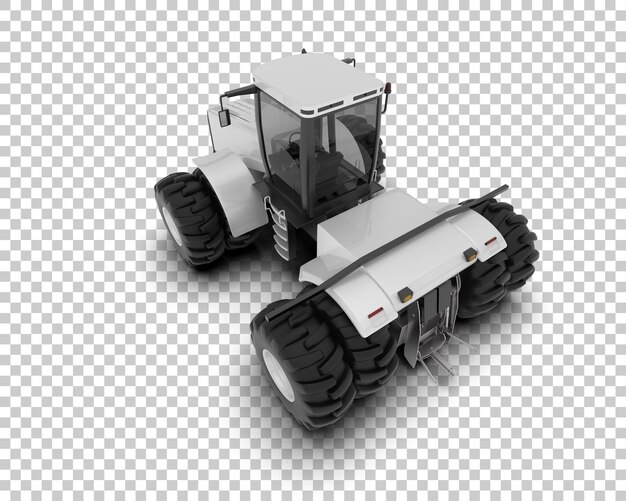 Ilustración de representación 3D del tractor aislado en el fondo