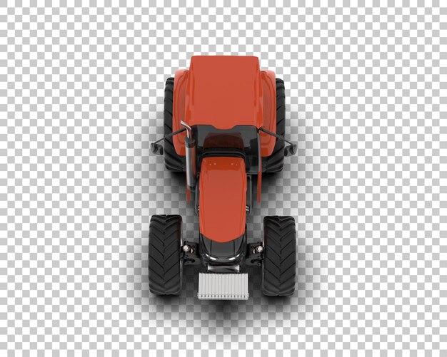Ilustración de representación 3D del tractor aislado en el fondo