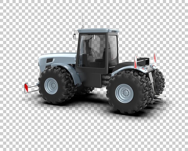 Ilustración de representación 3D del tractor aislado en el fondo