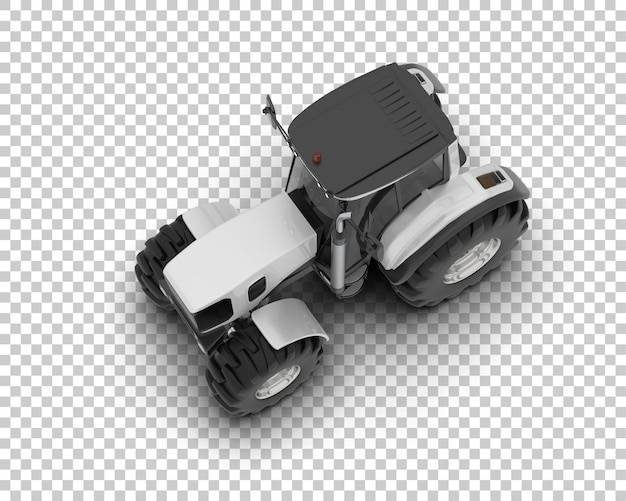 Ilustración de representación 3D del tractor aislado en el fondo