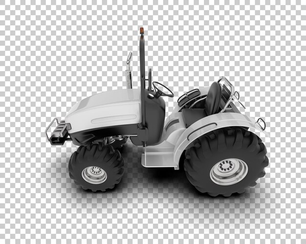 Ilustración de representación 3D del tractor aislado en el fondo