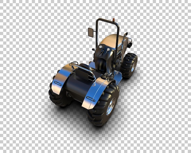 Ilustración de representación 3D del tractor aislado en el fondo