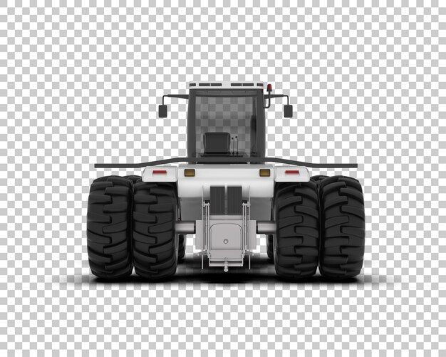Ilustración de representación 3D del tractor aislado en el fondo