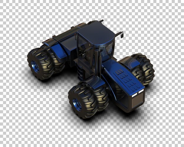Ilustración de representación 3D del tractor aislado en el fondo