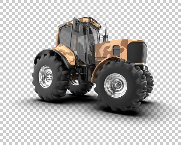 Ilustración de representación 3D del tractor aislado en el fondo