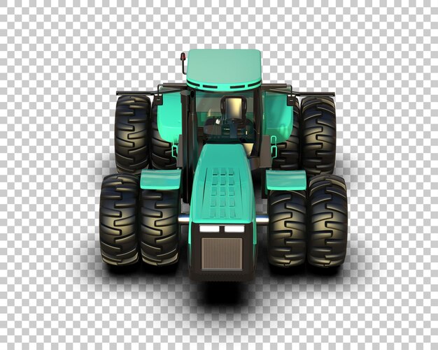 Ilustración de representación 3D del tractor aislado en el fondo
