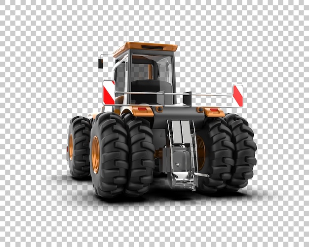 Ilustración de representación 3D del tractor aislado en el fondo