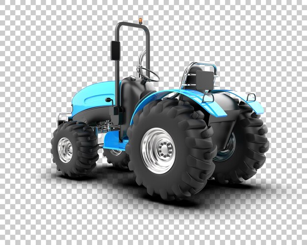 Ilustración de representación 3D del tractor aislado en el fondo