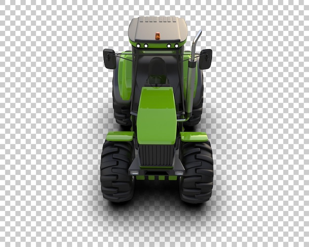 Ilustración de representación 3D del tractor aislado en el fondo