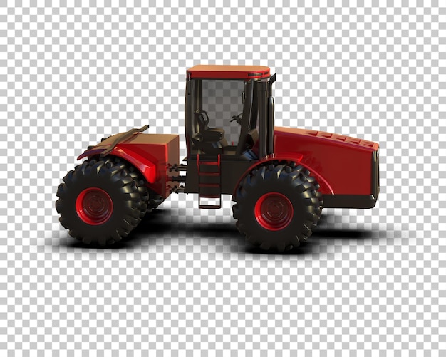 Ilustración de representación 3D del tractor aislado en el fondo