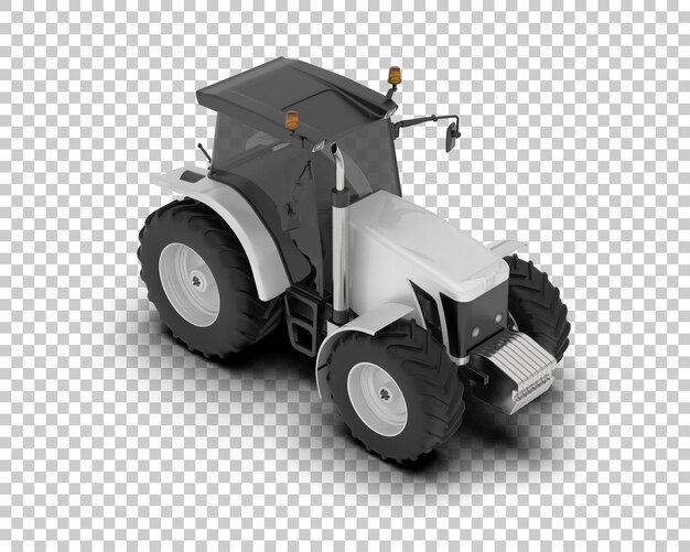 Ilustración de representación 3D del tractor aislado en el fondo