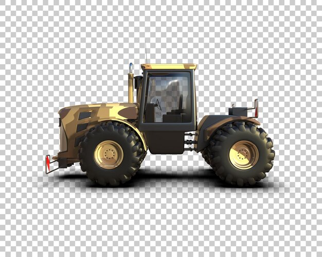 Ilustración de representación 3D del tractor aislado en el fondo