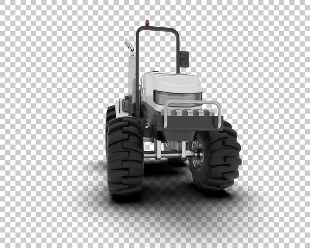 Ilustración de representación 3D del tractor aislado en el fondo
