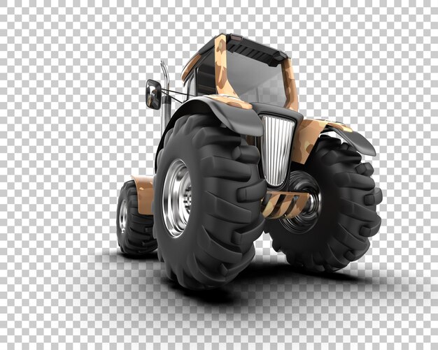 Ilustración de representación 3D del tractor aislado en el fondo