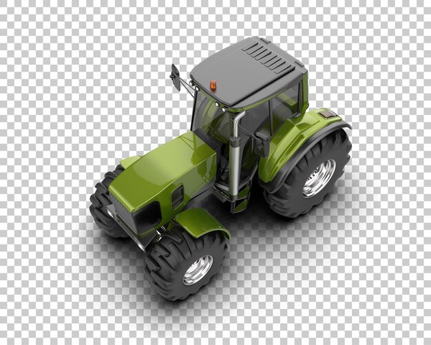 Ilustración de representación 3D del tractor aislado en el fondo