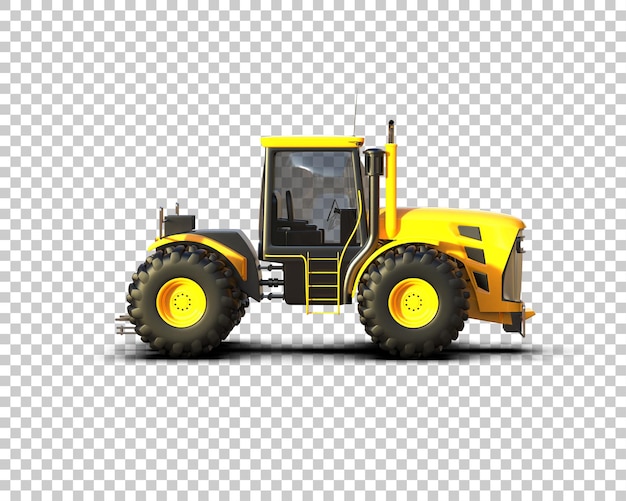 Ilustración de representación 3D del tractor aislado en el fondo