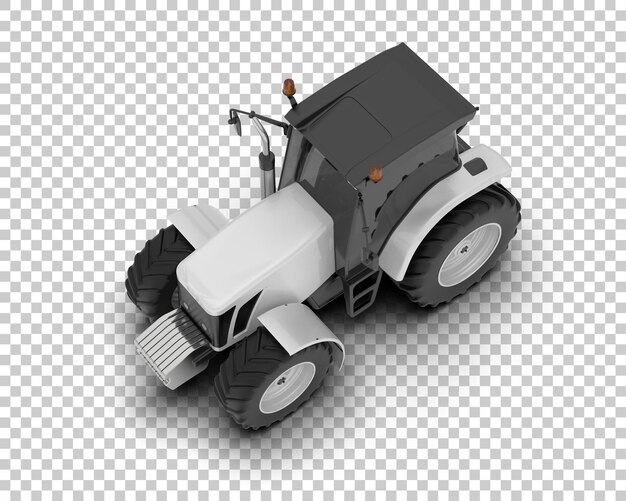 Ilustración de representación 3D del tractor aislado en el fondo