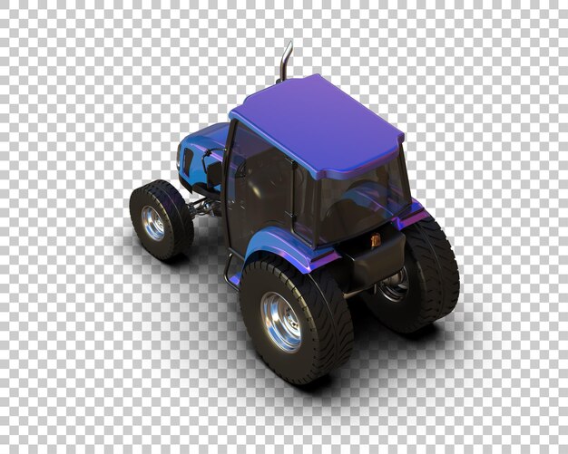 Ilustración de representación 3D del tractor aislado en el fondo