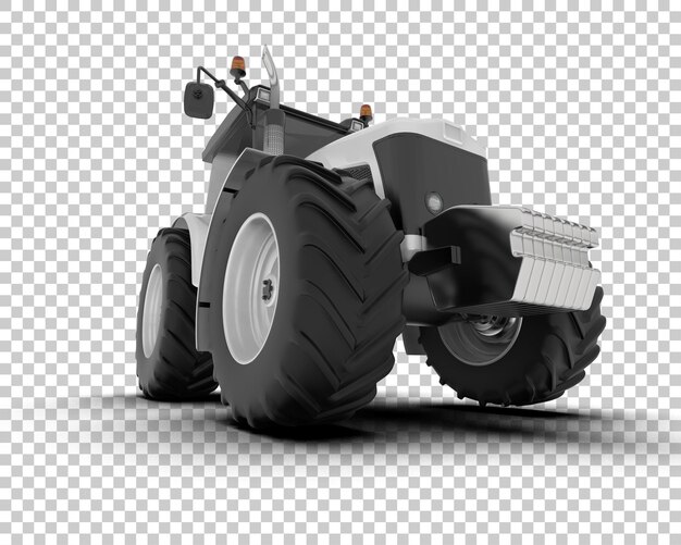 Ilustración de representación 3D del tractor aislado en el fondo