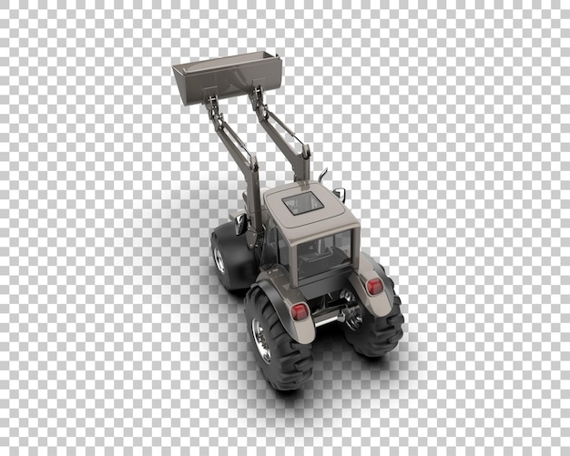 Ilustración de representación 3D del tractor aislado en el fondo