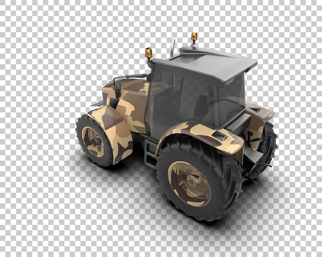 Ilustración de representación 3D del tractor aislado en el fondo