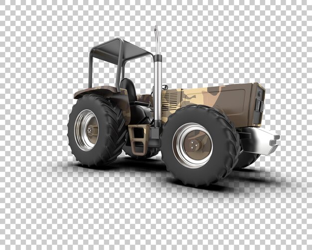 Ilustración de representación 3D del tractor aislado en el fondo