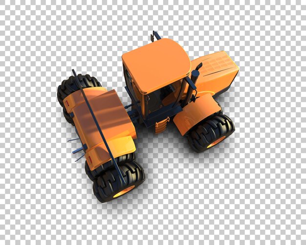 Ilustración de representación 3D del tractor aislado en el fondo